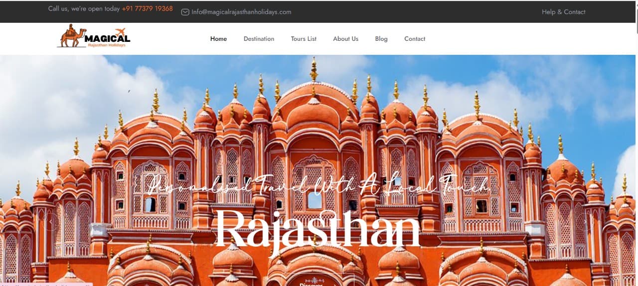 Magical Rajasthan Holidays Website Preview