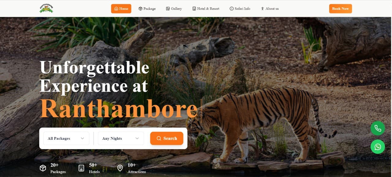 Ranthambore Jungle Safari Website Preview